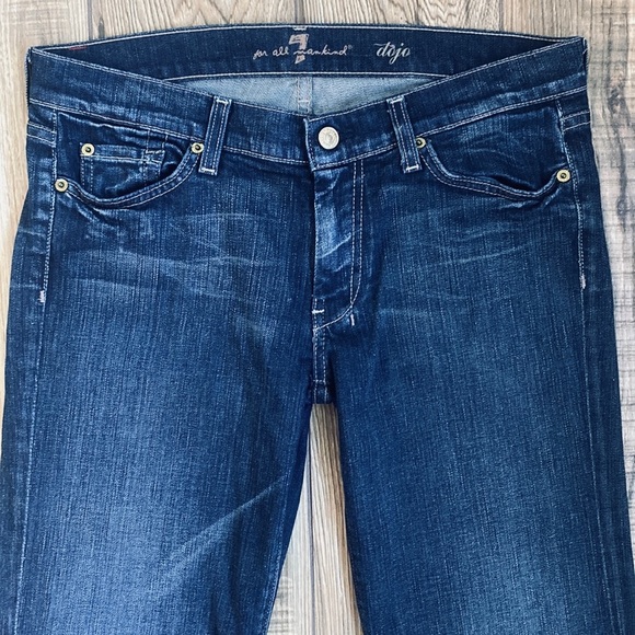 7 For All Mankind Dojo Jeans Size 31 Wide Leg Stretch - Picture 5 of 8